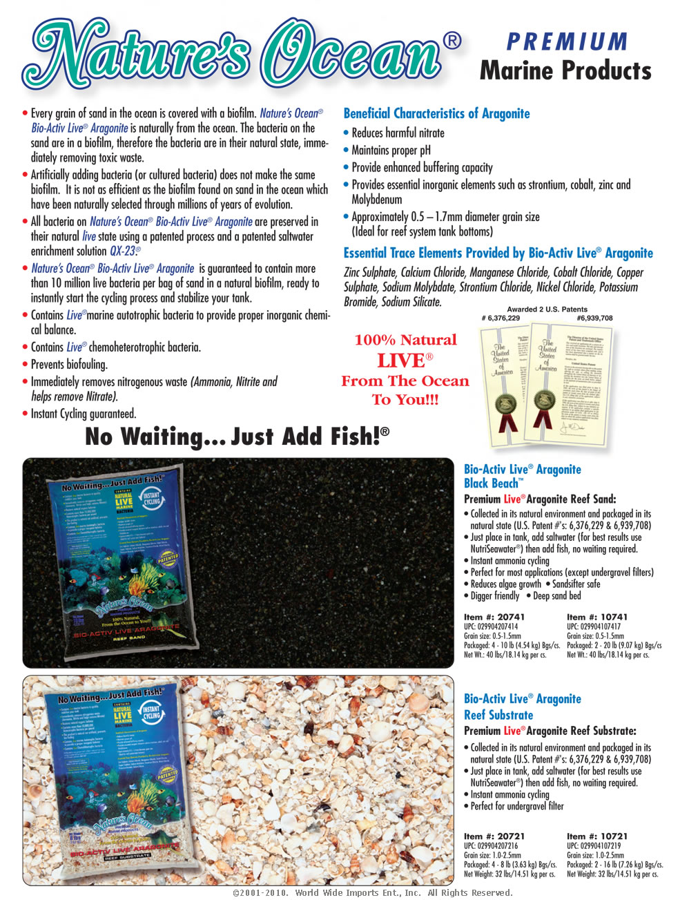 Nature’s Ocean® All Natural Live Sand Brochure