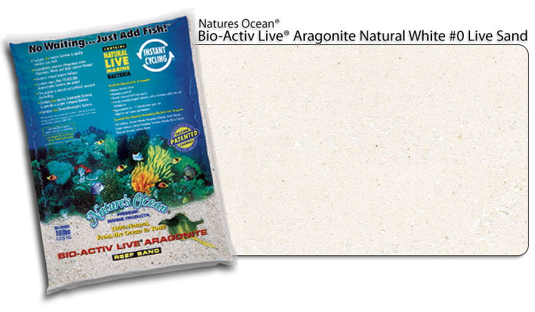 Natures Ocean® Bio-Activ Live® Aragonite Natural White #0 Live Sand Natures Ocean® Bio-Activ Live® Aragonite Natural White #0 Live Sand